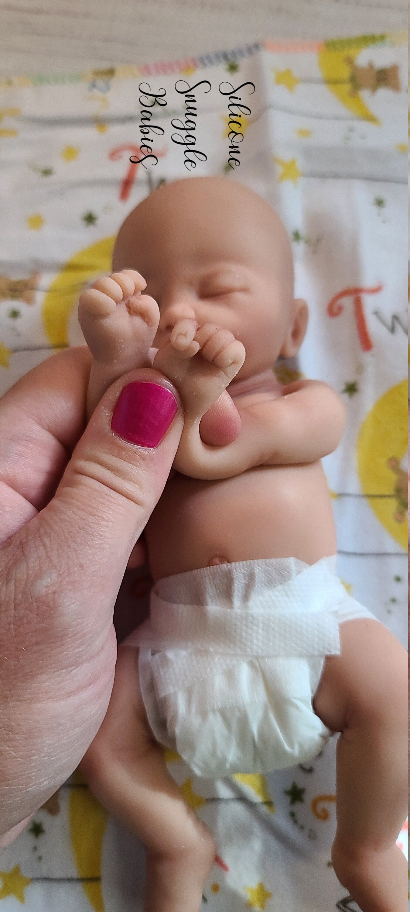 Silicone Baby Doll Micro Preemie Miniature "Izzy" Handmade in USA Reborn Therapy or Gift Children Full Body