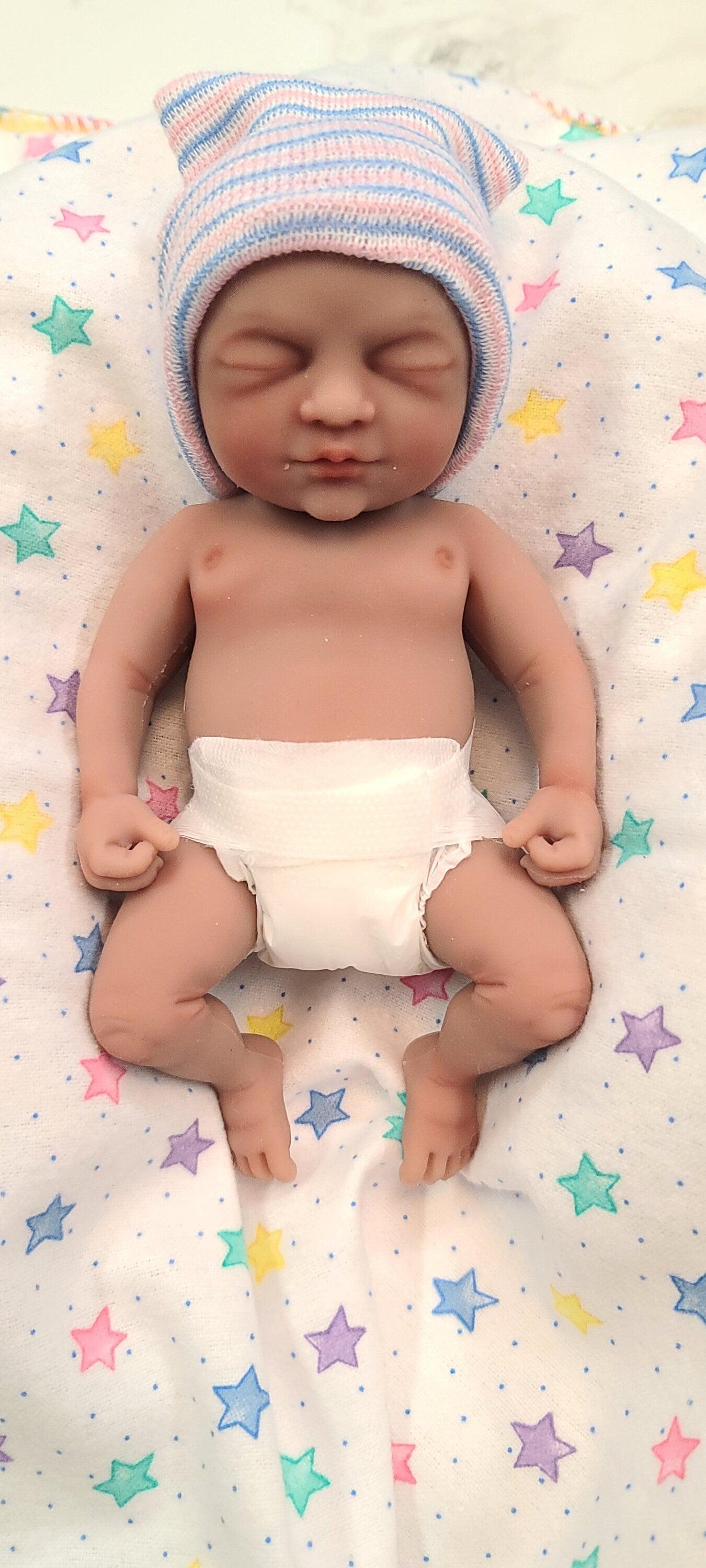 Silicone Baby Doll Micro Preemie Miniature "Bailey" Handmade in USA Reborn Therapy or Gift Children Full Body