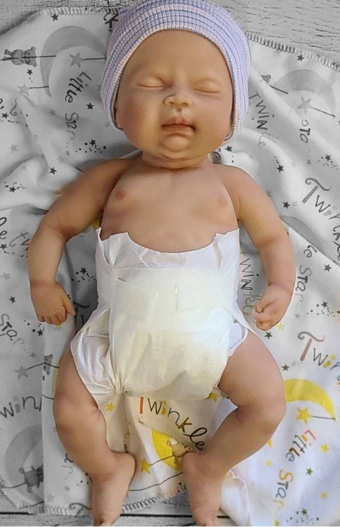 Silicone Baby Doll Preemie "Abigail" or "Abraham" Handmade in USA Reborn Therapy or Gift Children 16 inches Full Body