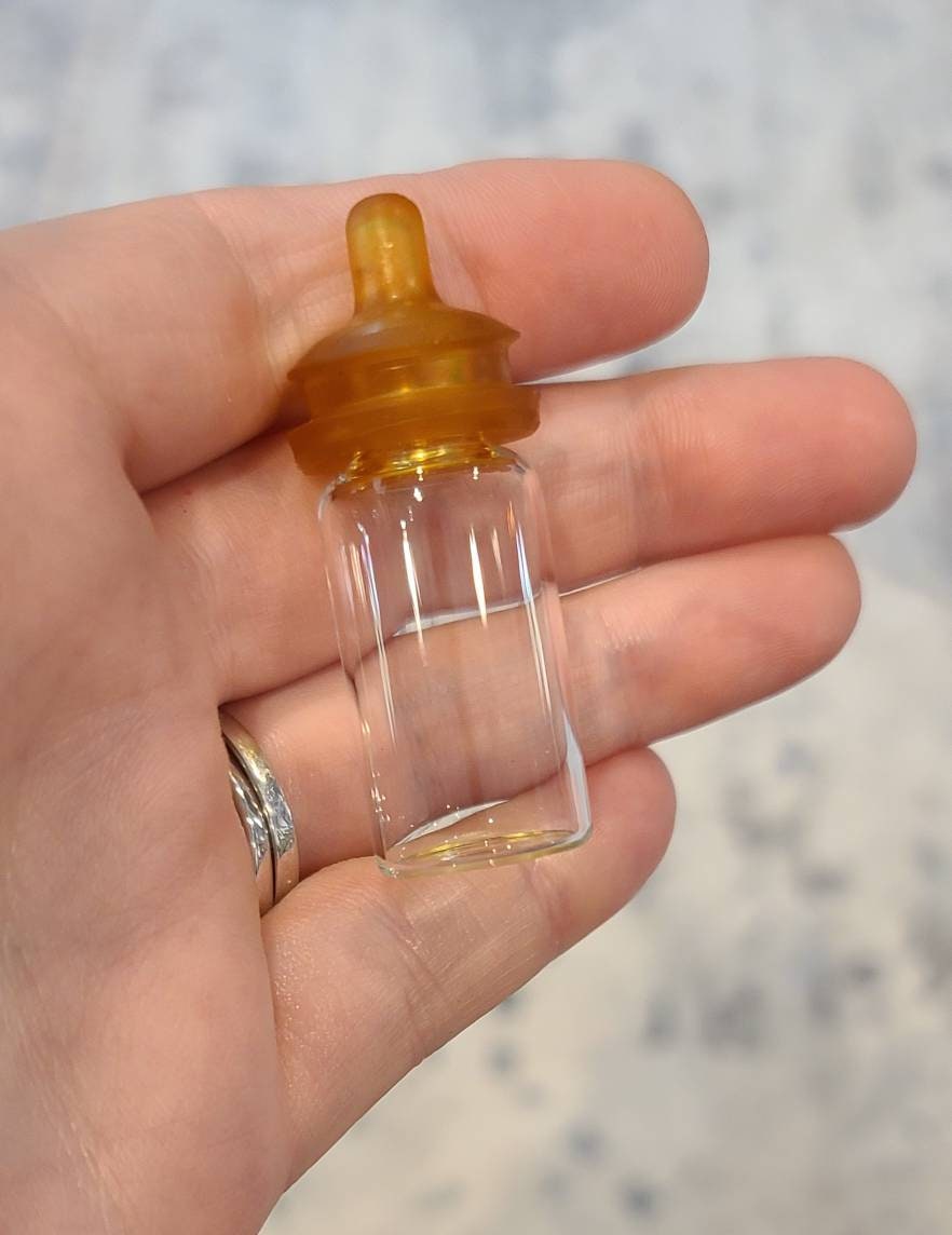Miniature Glass Baby Bottle for Dolls