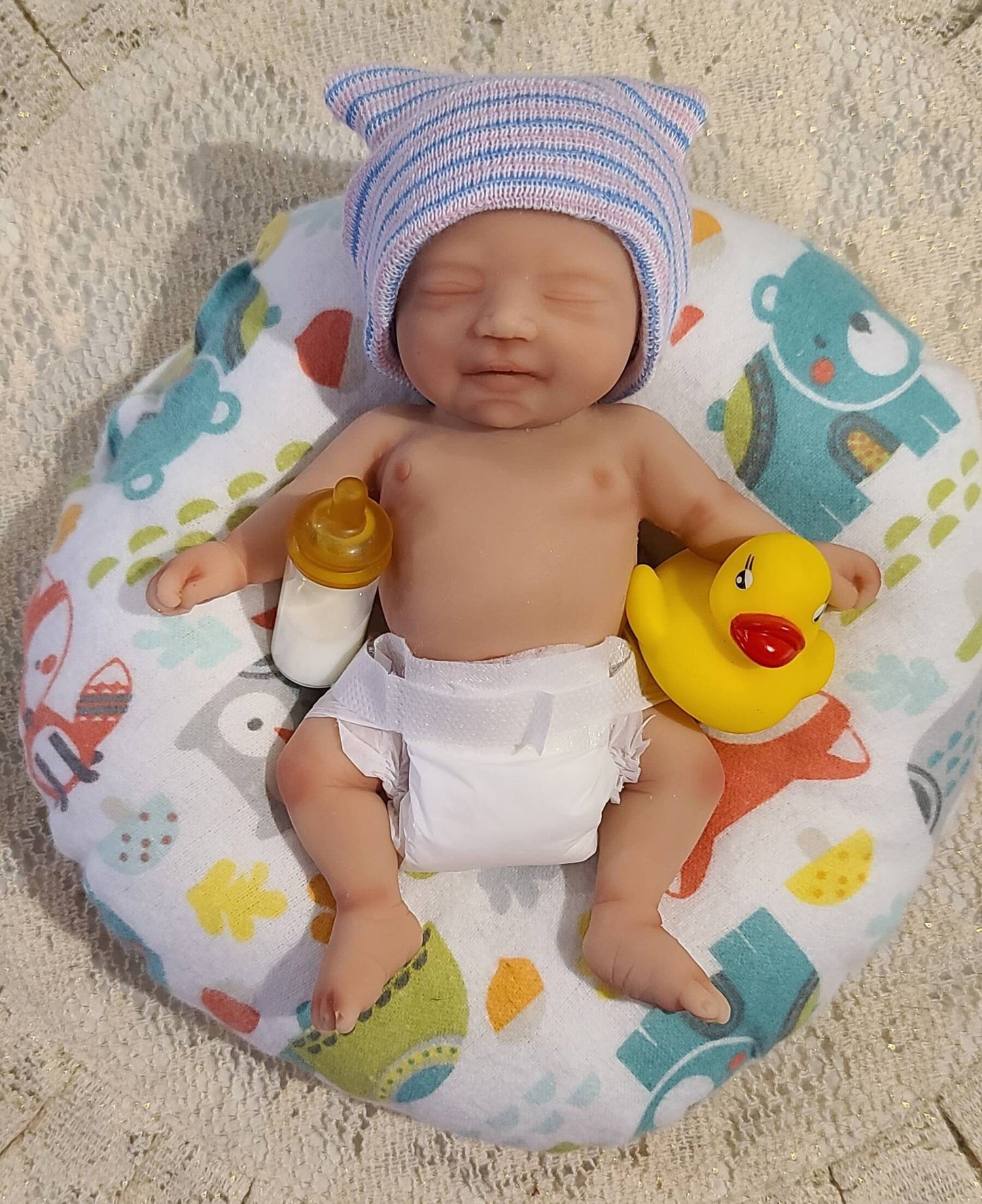 Silicone Baby Doll Micro Preemie Miniature "Madison" or "Matthew" Handmade in USA Reborn Therapy or Gift Children Full Body