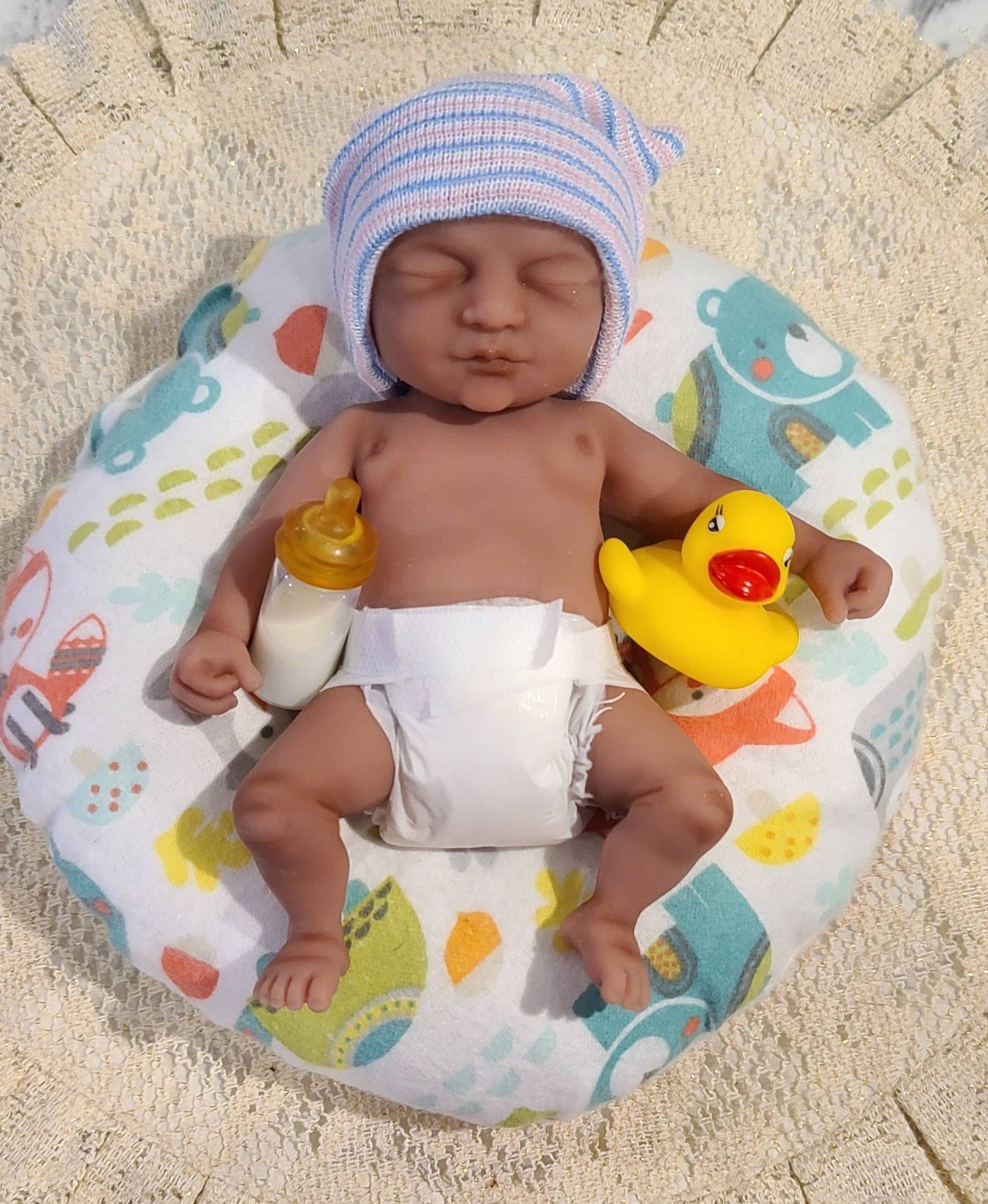 Silicone Baby Doll Micro Preemie Miniature "Bailey" Handmade in USA Reborn Therapy or Gift Children Full Body
