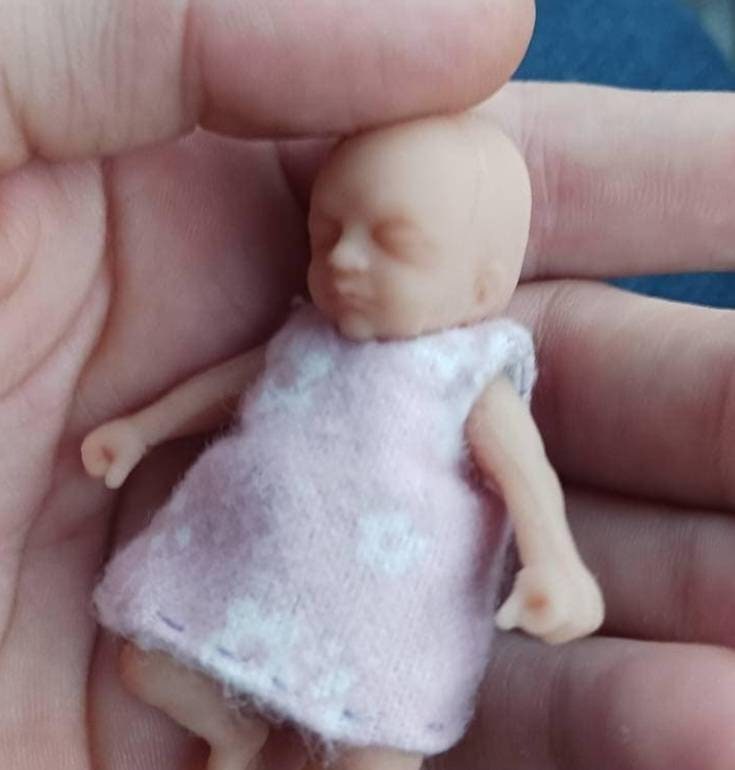 Miniature Silicone Baby Doll "Bailey" Handmade in USA Reborn Therapy or Gift Children Full Body
