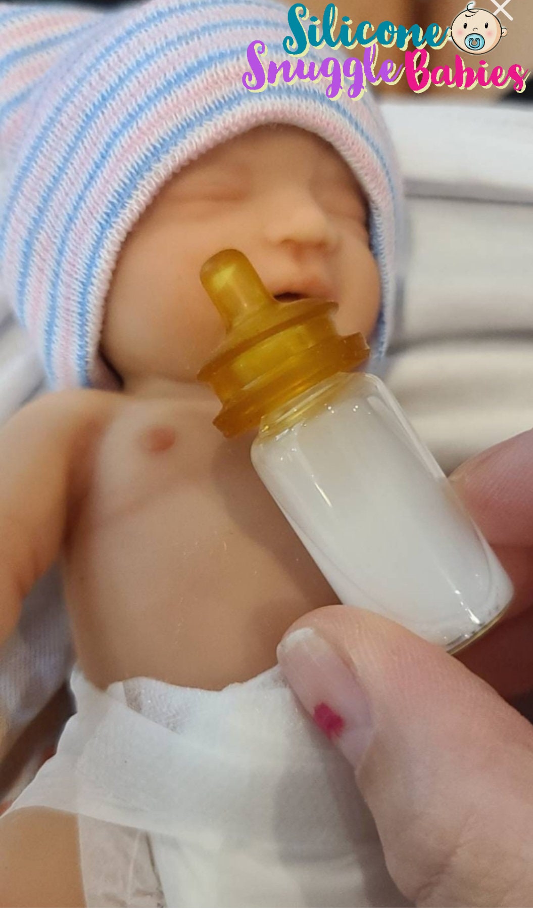 Miniature Glass Baby Bottle for Dolls
