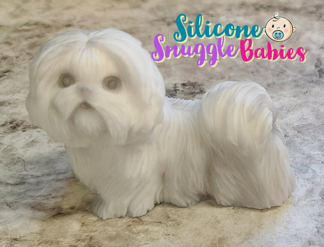 Silicone Maltese Dog Therapy or Gift Children or Adult Full Body