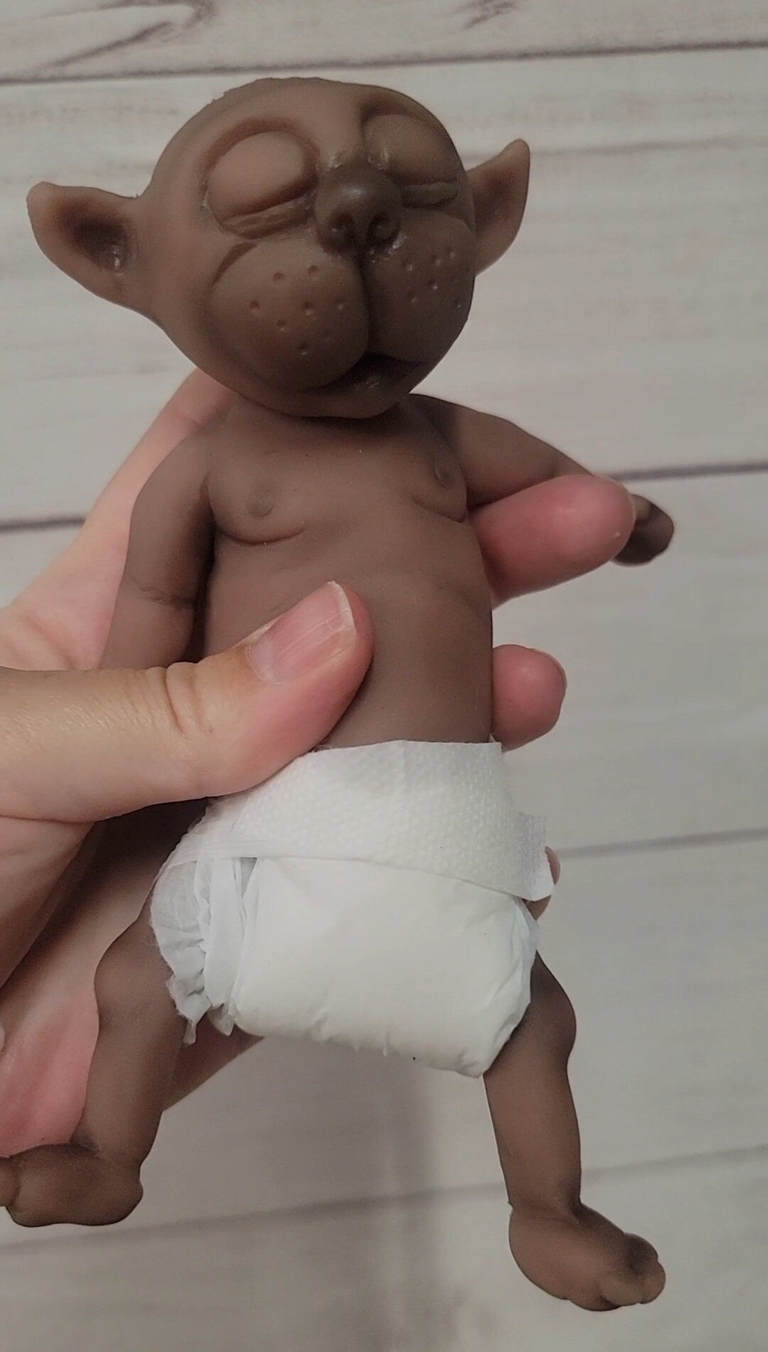Silicone Baby Doll Werewolf "Wooby" Reborn Therapy Gift Children Adult Full Body