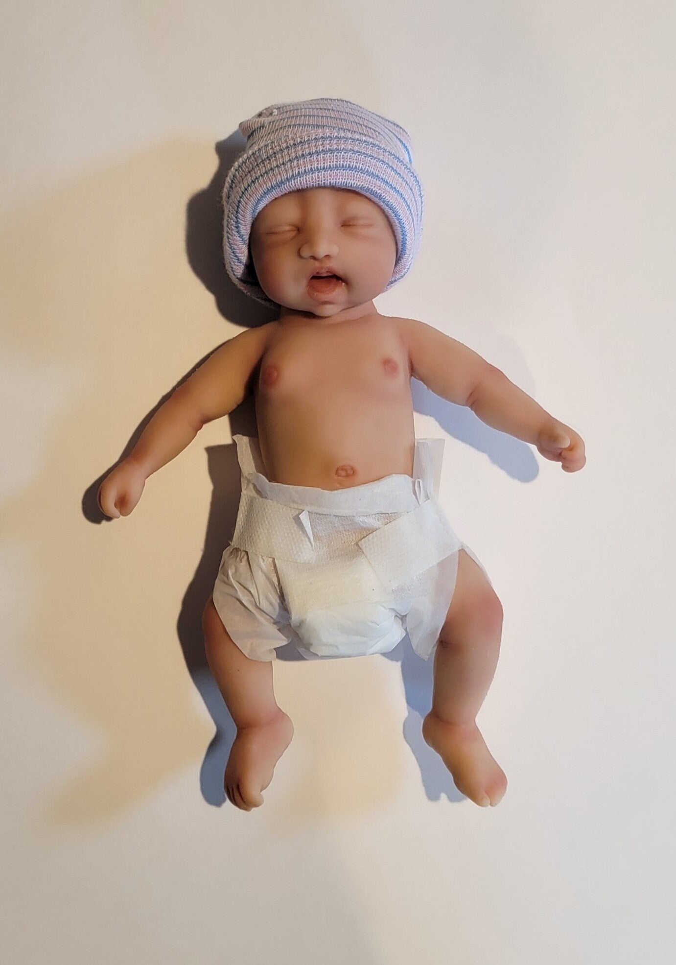 Silicone Baby Doll Micro Preemie Miniature "Harper" Handmade in USA Reborn Therapy or Gift Children Full Body