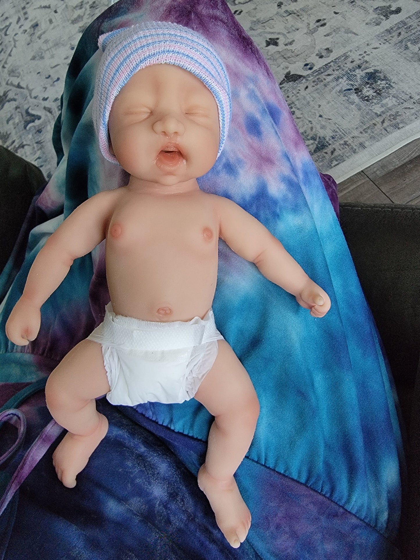 Silicone Baby Doll Micro Preemie Miniature "Harper" Handmade in USA Reborn Therapy or Gift Children Full Body