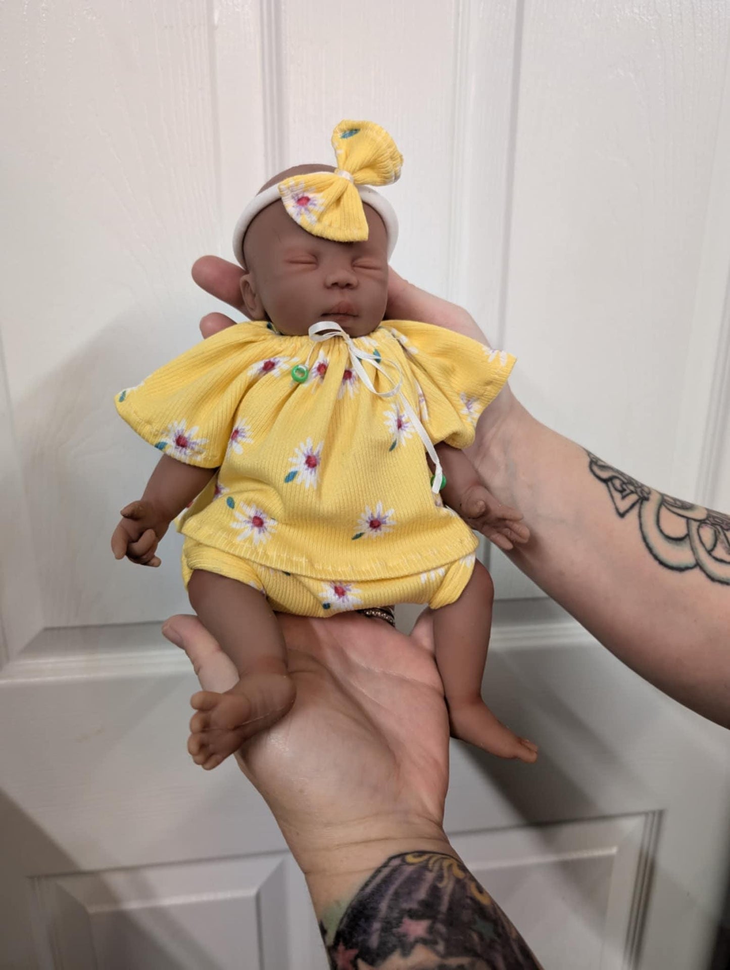 3 Piece Flutter Sleeves Top with Bottom and Bow Headband Outfit