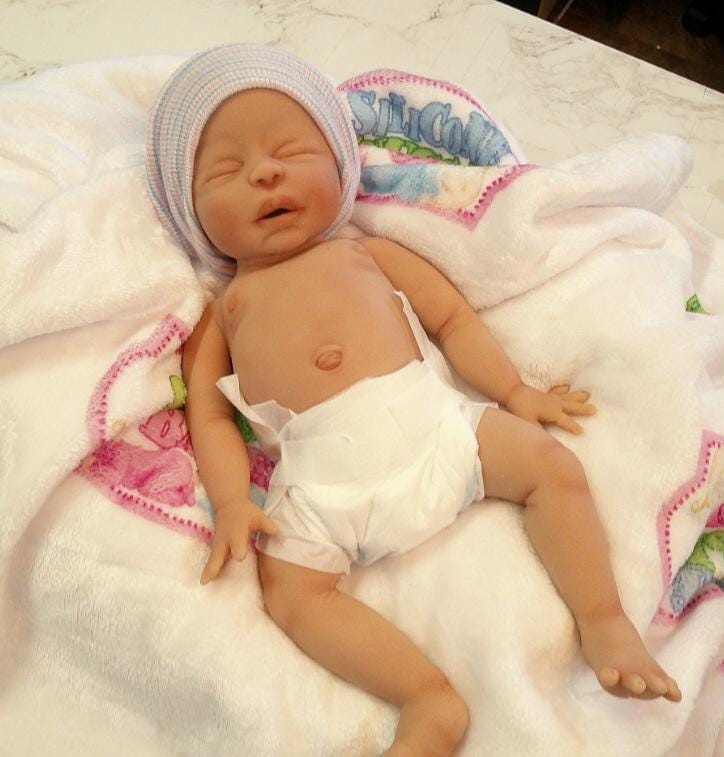 Silicone Baby Doll Micro Preemie "Sabrina" or "Sebastian" Handmade in USA Reborn Therapy or Gift Children Full Body