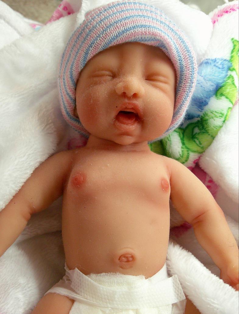 Silicone Baby Doll Micro Preemie Miniature "Harper" Handmade in USA Reborn Therapy or Gift Children Full Body