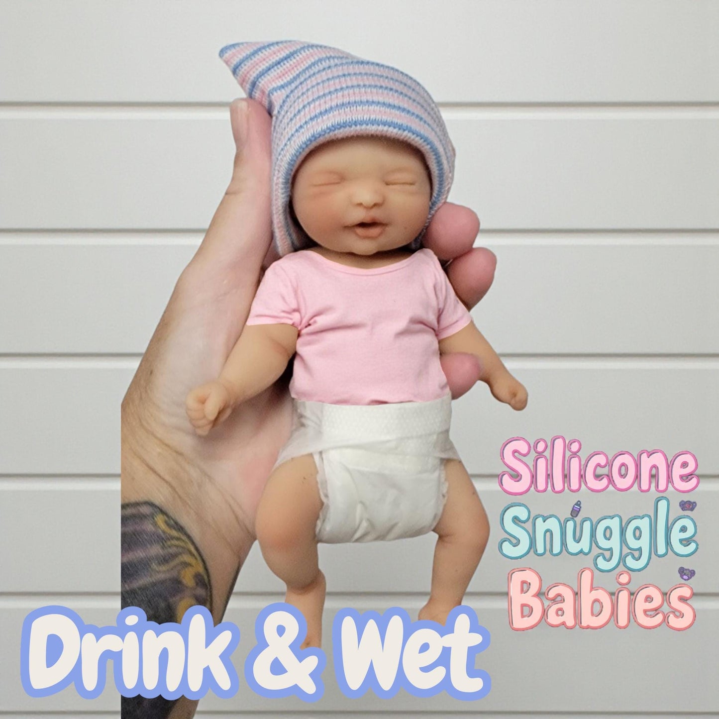 Drink and Wet Silicone Baby Girl Doll 7 inch "Kayla"
