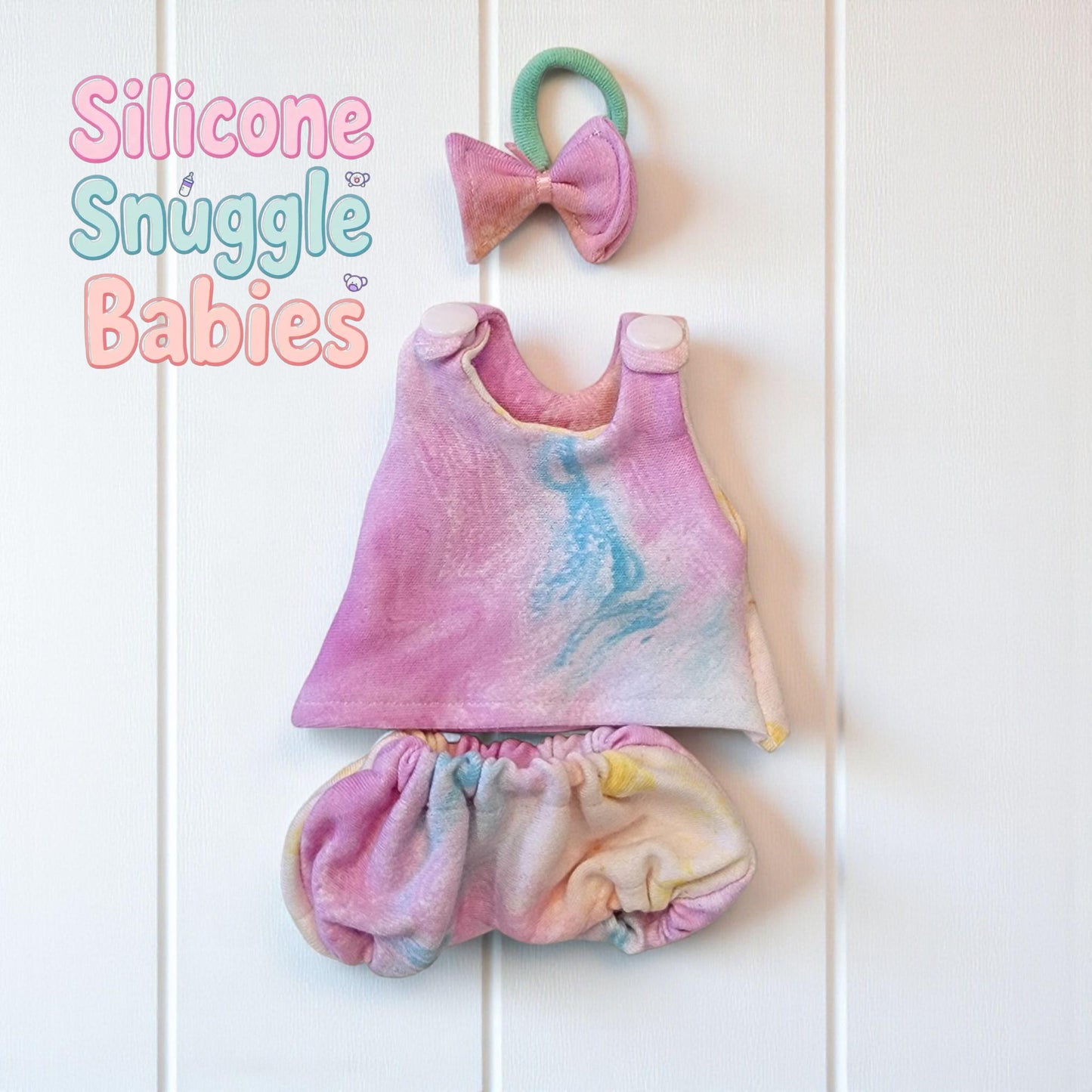 3 Piece Tank Top with Bloomers and Bow Headband Doll Outfit (Does Not include Doll)