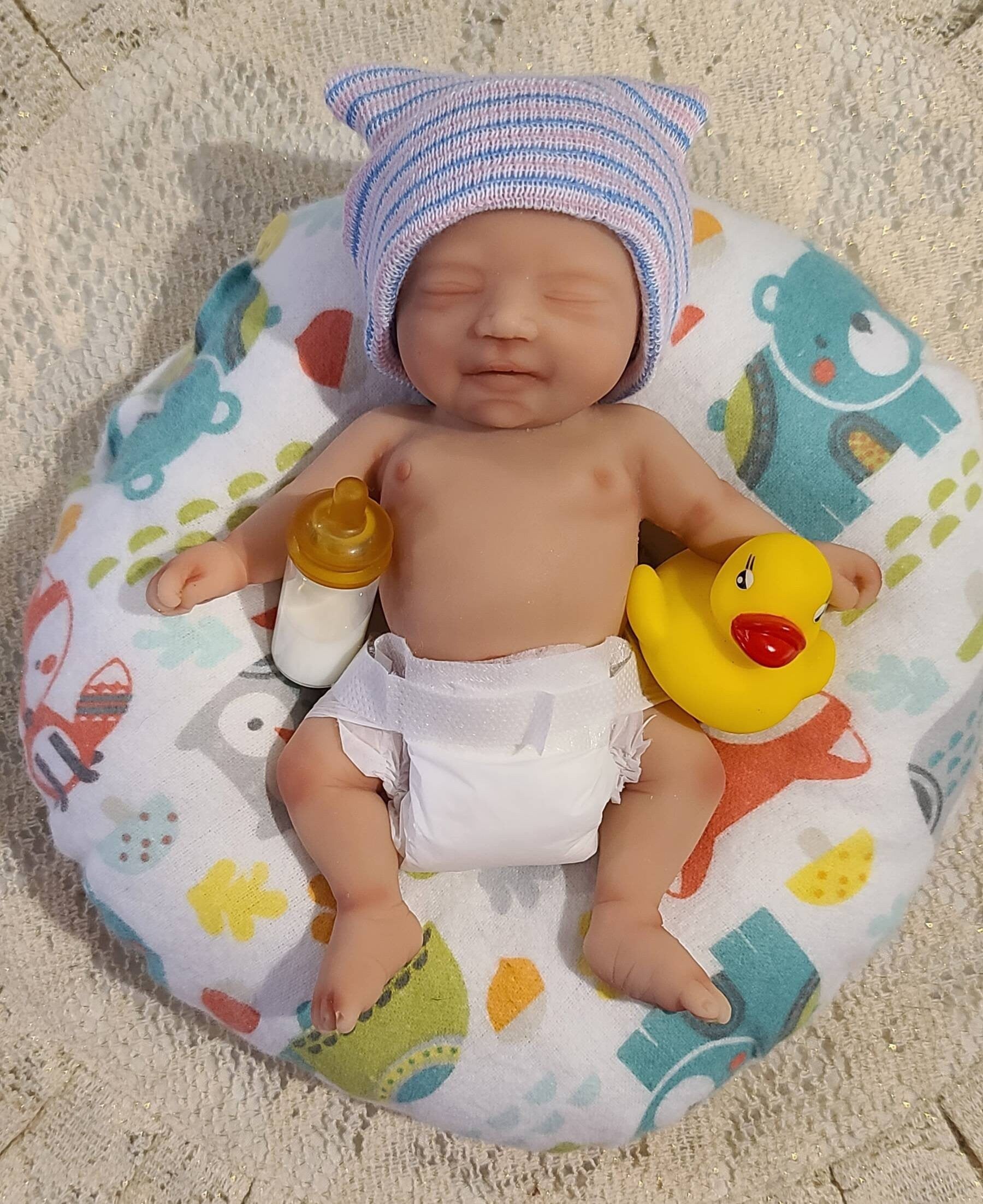 Silicone Baby Doll Micro Preemie Miniature "Madison" or "Matthew" Handmade in USA Reborn Therapy or Gift Children Full Body