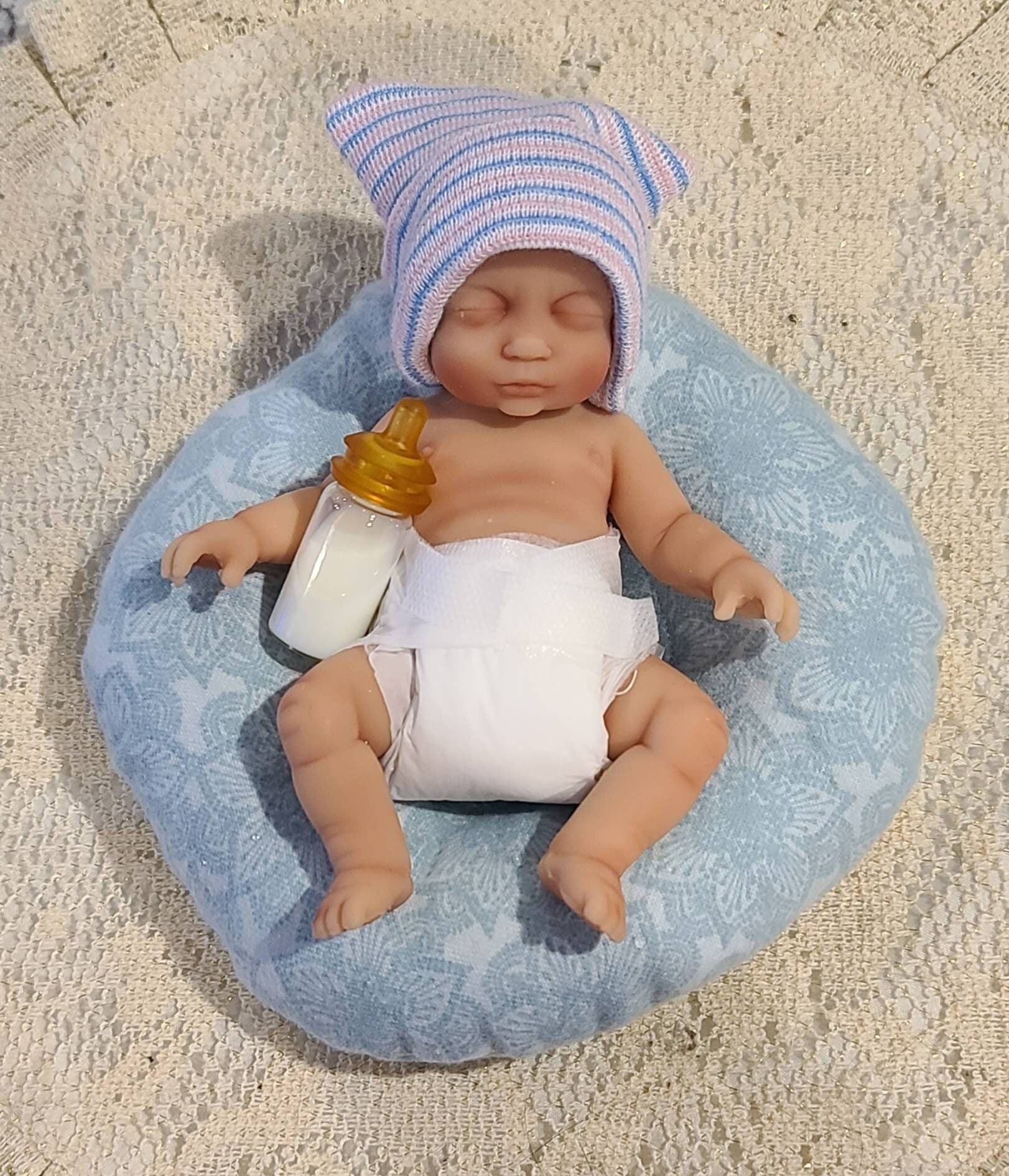 Silicone Baby Doll Micro Preemie Miniature "Willow" Handmade in USA Reborn Therapy or Gift Children Full Body