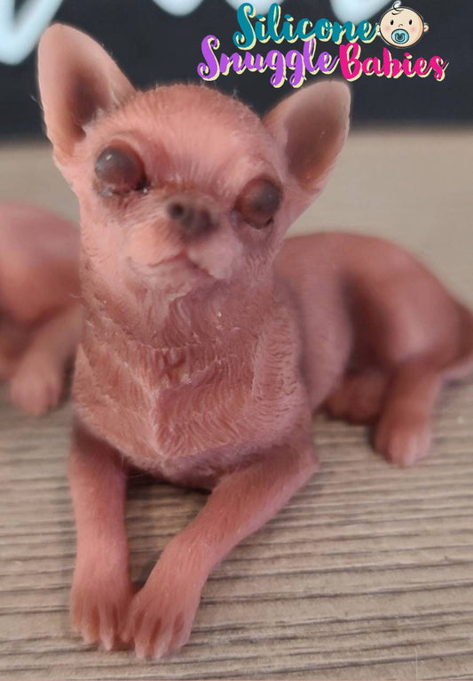 Silicone Chihuahua Dog Therapy Gift Children Adult Full Body