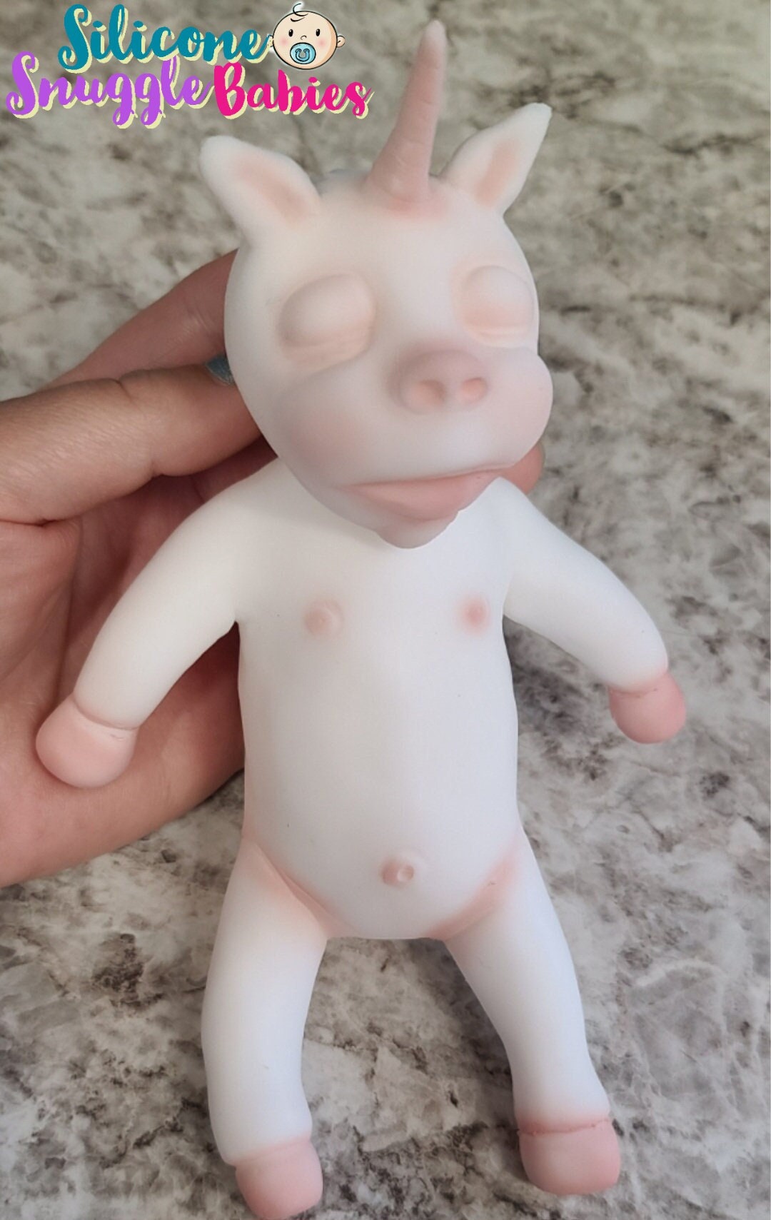 Authentic 7" Unicorn Silicone Baby Doll "Fantasia" by Artist Handmade by Artist