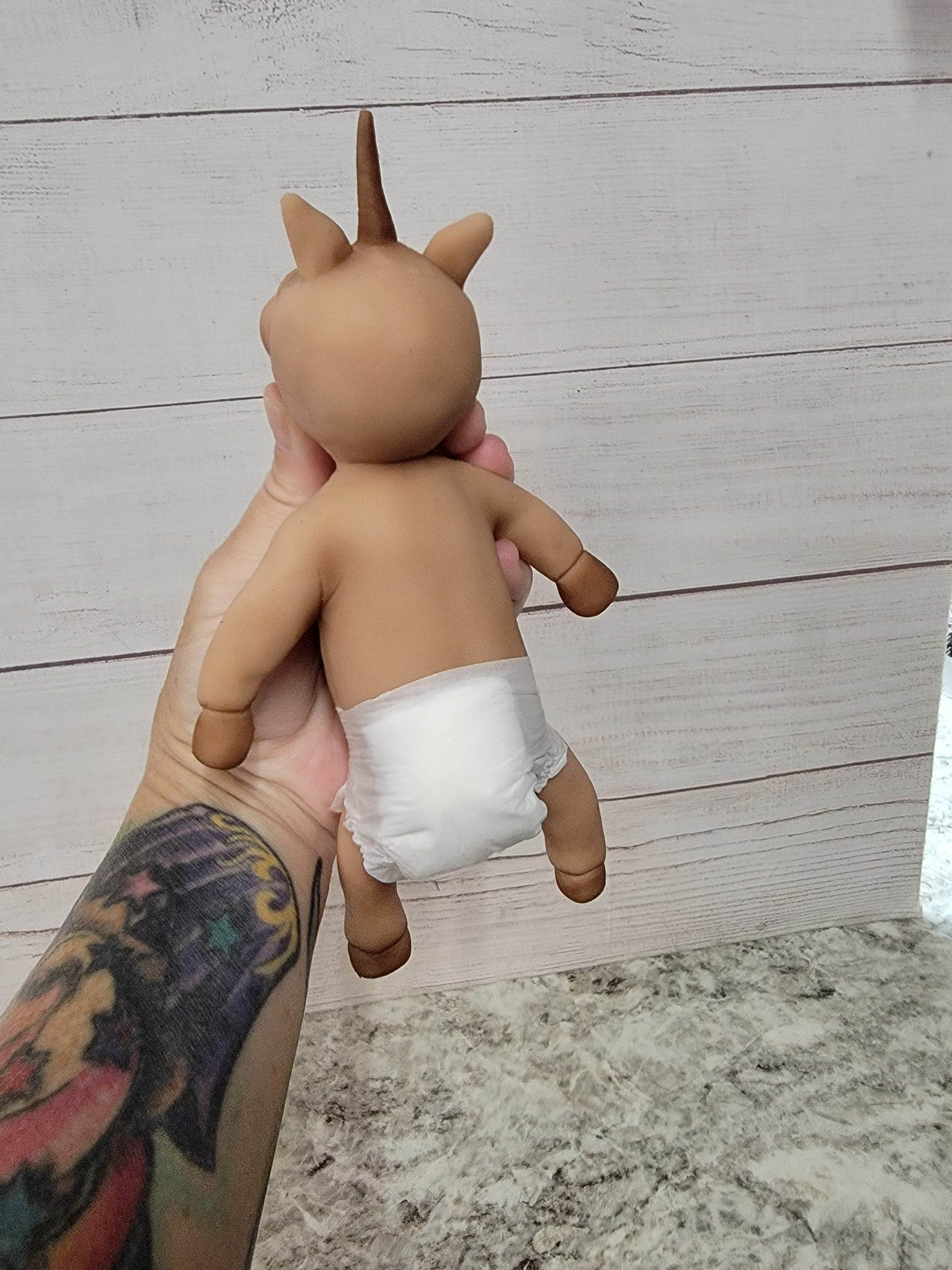 Authentic 7" Unicorn Silicone Baby Doll "Fantasia" by Artist Handmade by Artist
