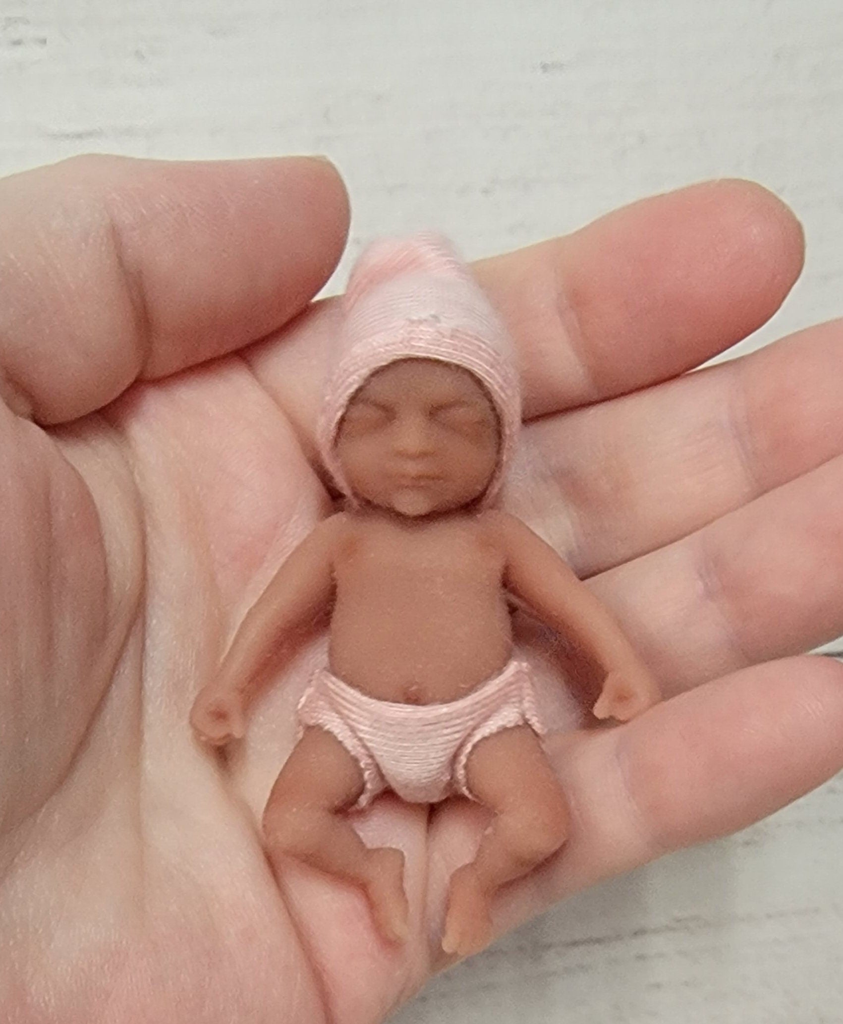 Miniature Silicone Baby Doll "Bailey" Handmade in USA Reborn Therapy or Gift Children Full Body