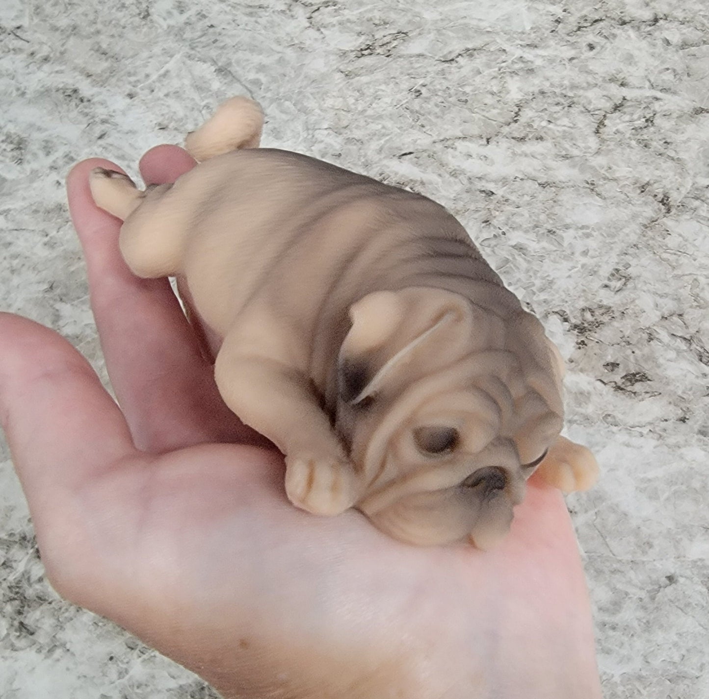 Handmade 5" Pug Full Body Silicone Shelf Sitter