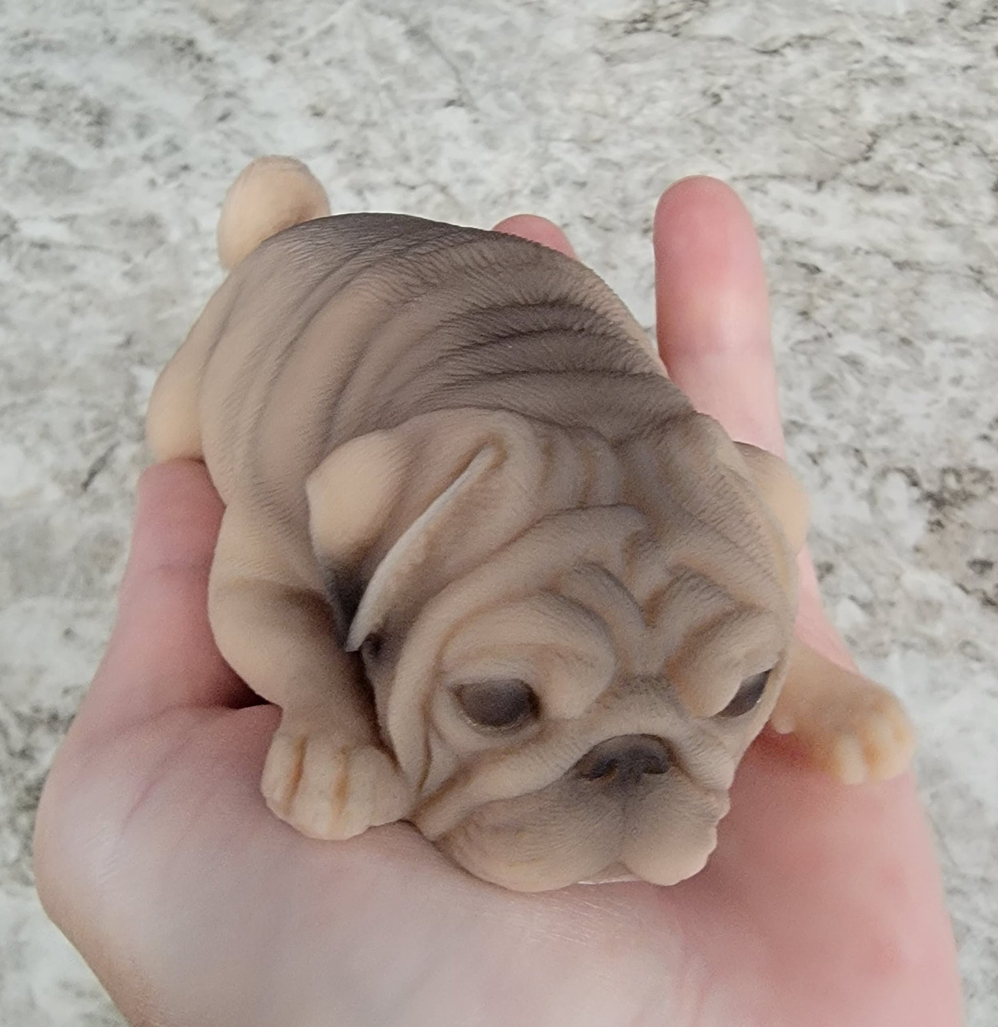 Handmade 5" Pug Full Body Silicone Shelf Sitter