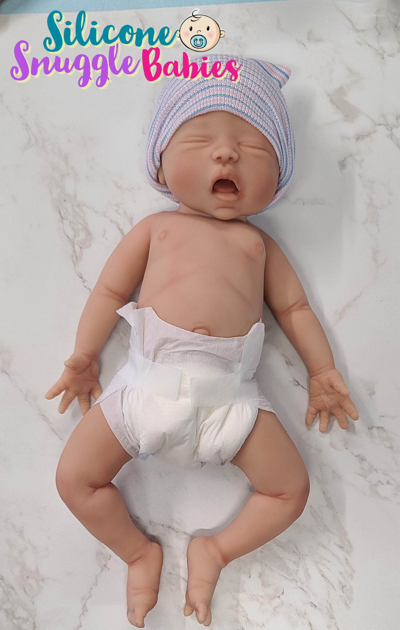 Silicone Baby Doll Preemie "Charlie" Choice of Boy or Girl Handmade in USA Reborn Therapy or Gift Children Full Body