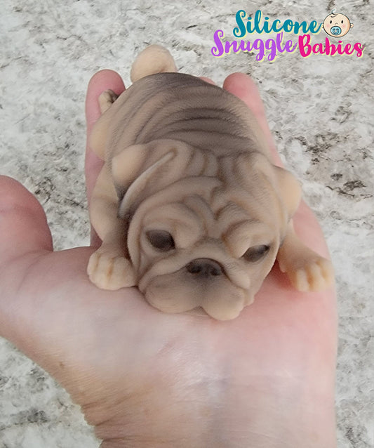 Silicone Pug Dog Handmade in USA Full Body