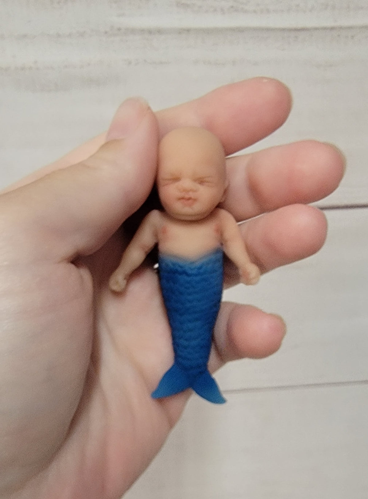 Authentic 3" Mermaid "Drew" Full Silicone Baby Doll New Realism Edition Handmade by Artist