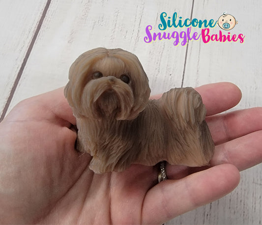 3" Silicone Maltese Dog Therapy or Gift Children or Adult Full Body