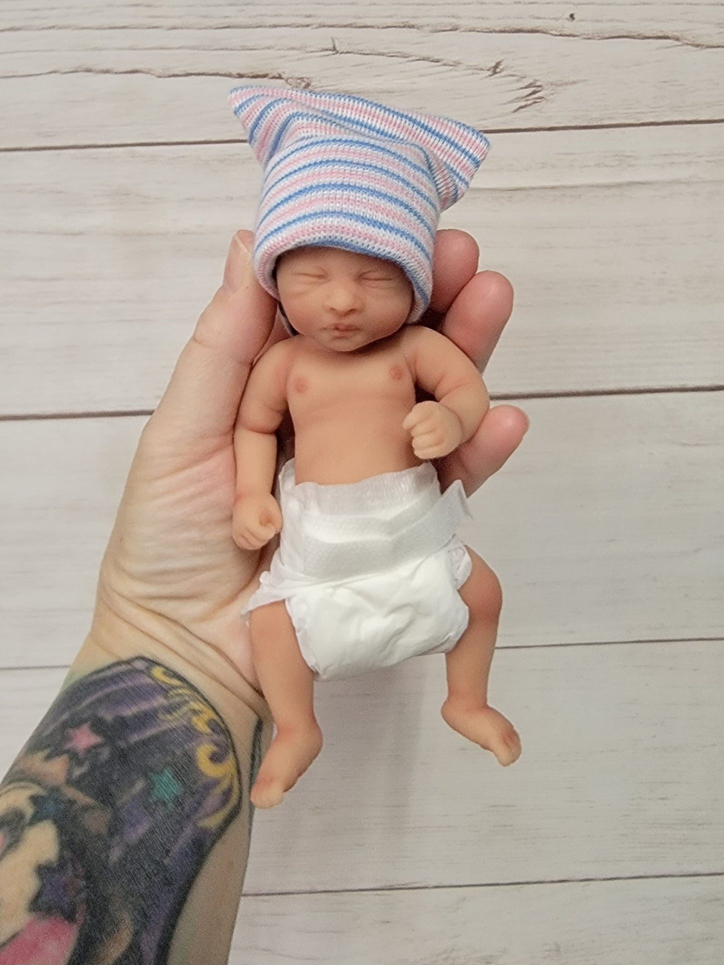 Silicone Baby Doll Micro Preemie Miniature "Blake" Handmade in USA Reborn Therapy or Gift Children Full Body