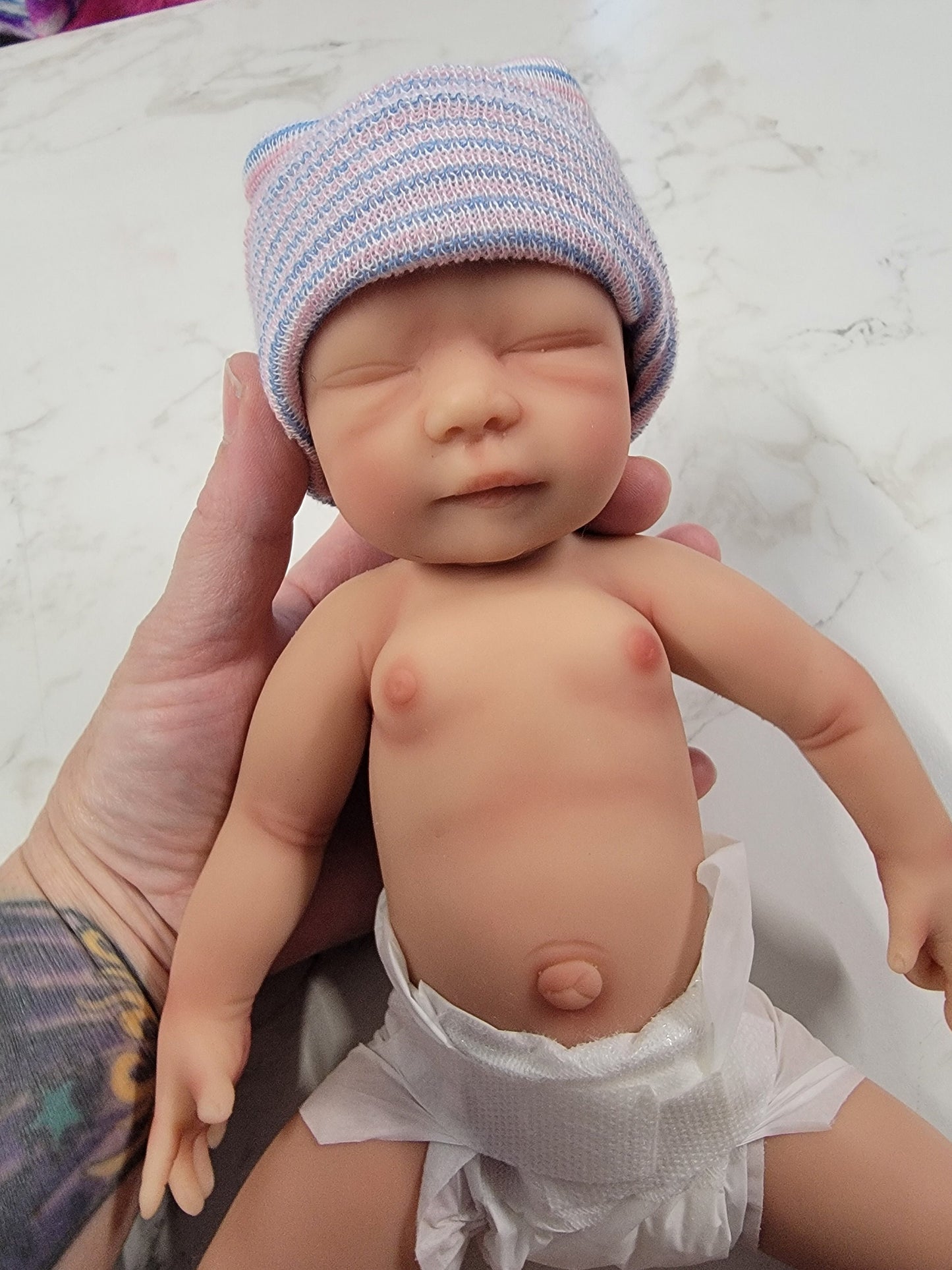 Silicone Baby Doll Micro Preemie Miniature Quinn Handcrafted in the USA Reborn Therapy or Gift Children 12 inches Full Body