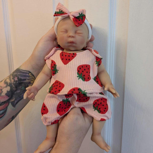 Handmade 3 Piece Tank Top with Bloomers and Bow Headband Doll Outfit