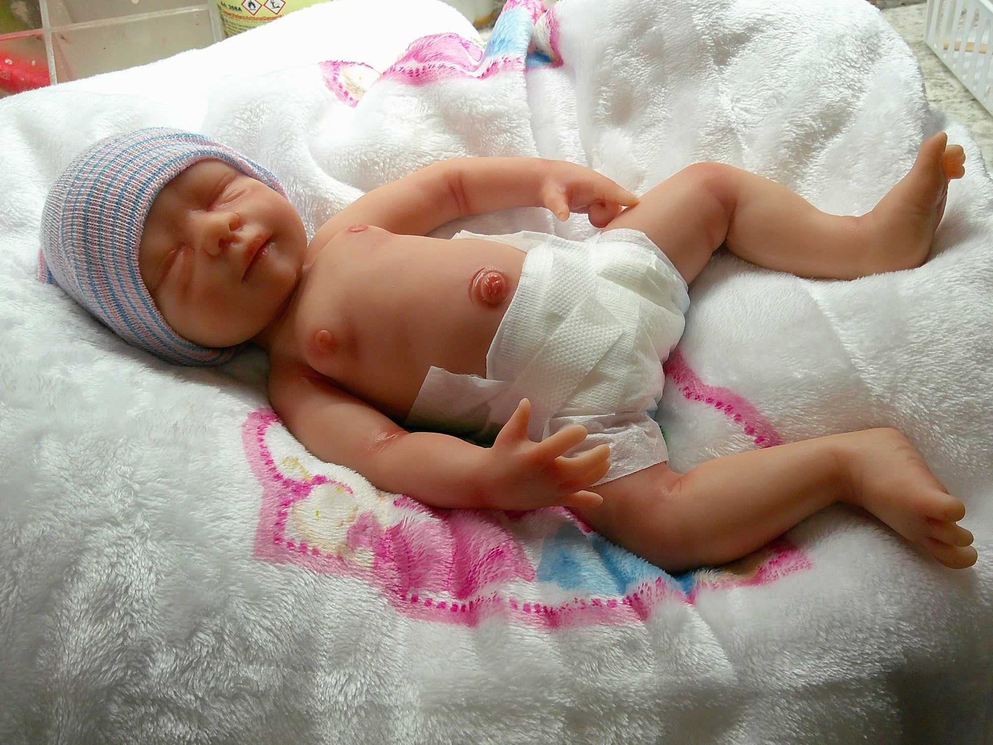 Silicone Baby Doll Micro Preemie Miniature Quinn Handcrafted in the USA Reborn Therapy or Gift Children 12 inches Full Body