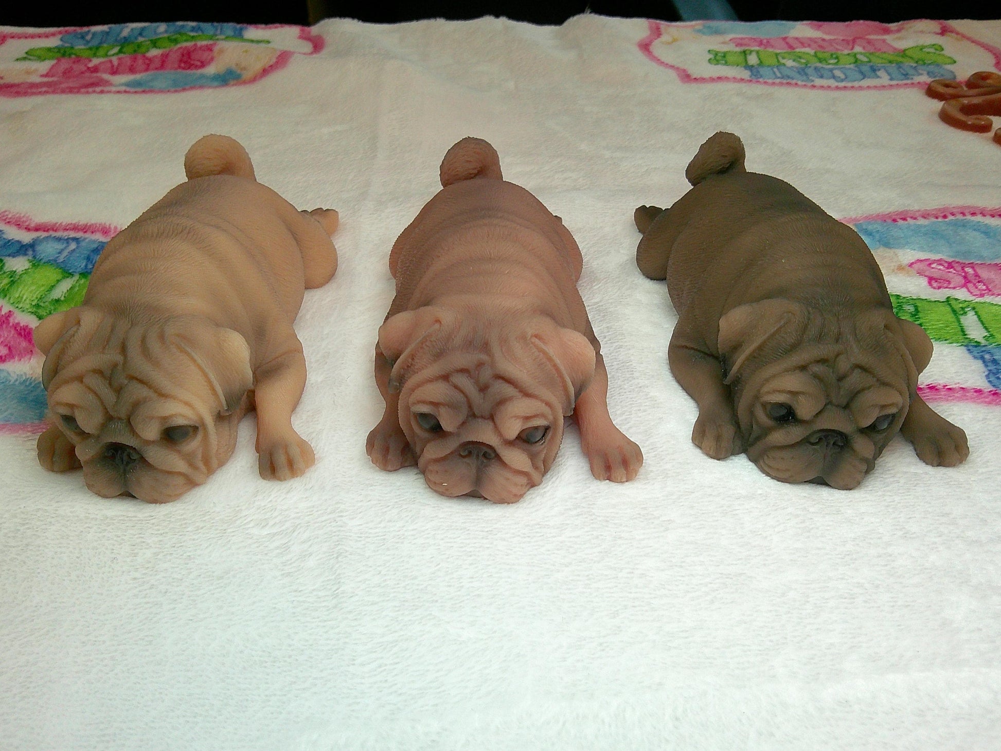 Handmade 5" Pug Full Body Silicone Shelf Sitter
