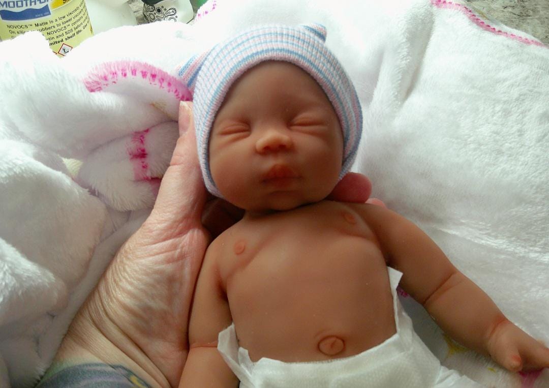 Silicone Baby Doll Micro Preemie "Casey" Choice of boy or girl Handmade in USA Reborn Therapy or Gift Children Full Body