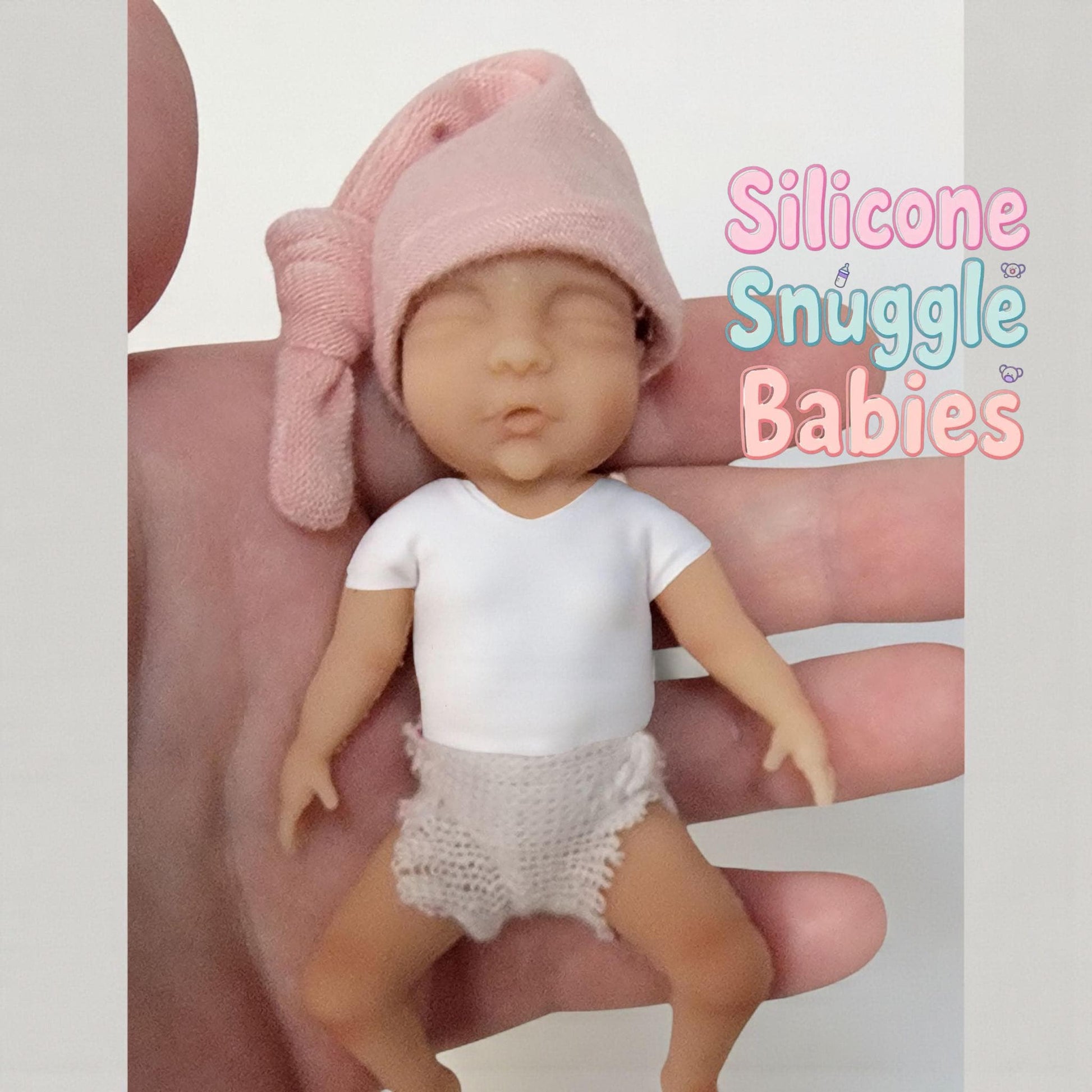 4" Silicone Baby Doll Micro Preemie Miniature Piper Handmade in USA Reborn Therapy or Gift Children Full Body