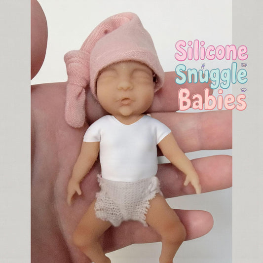 4" Silicone Baby Doll Micro Preemie Miniature Piper Handmade in USA Reborn Therapy or Gift Children Full Body