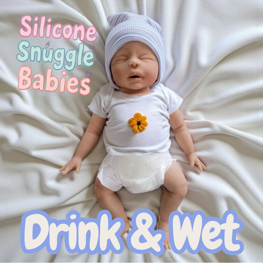 Drink and Wet Silicone Baby Doll 14 inch "Sabrina" or "Sebastian"