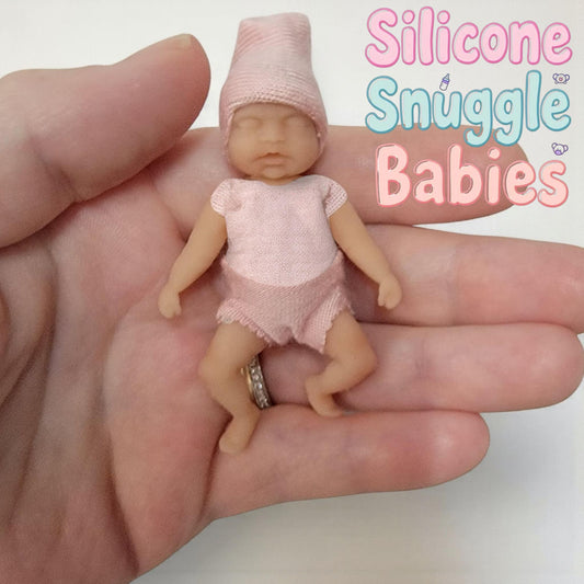 2.5" Miniature Silicone Baby Doll "Jamie" Boy or Girl Reborn Therapy or Gift Children Full Body