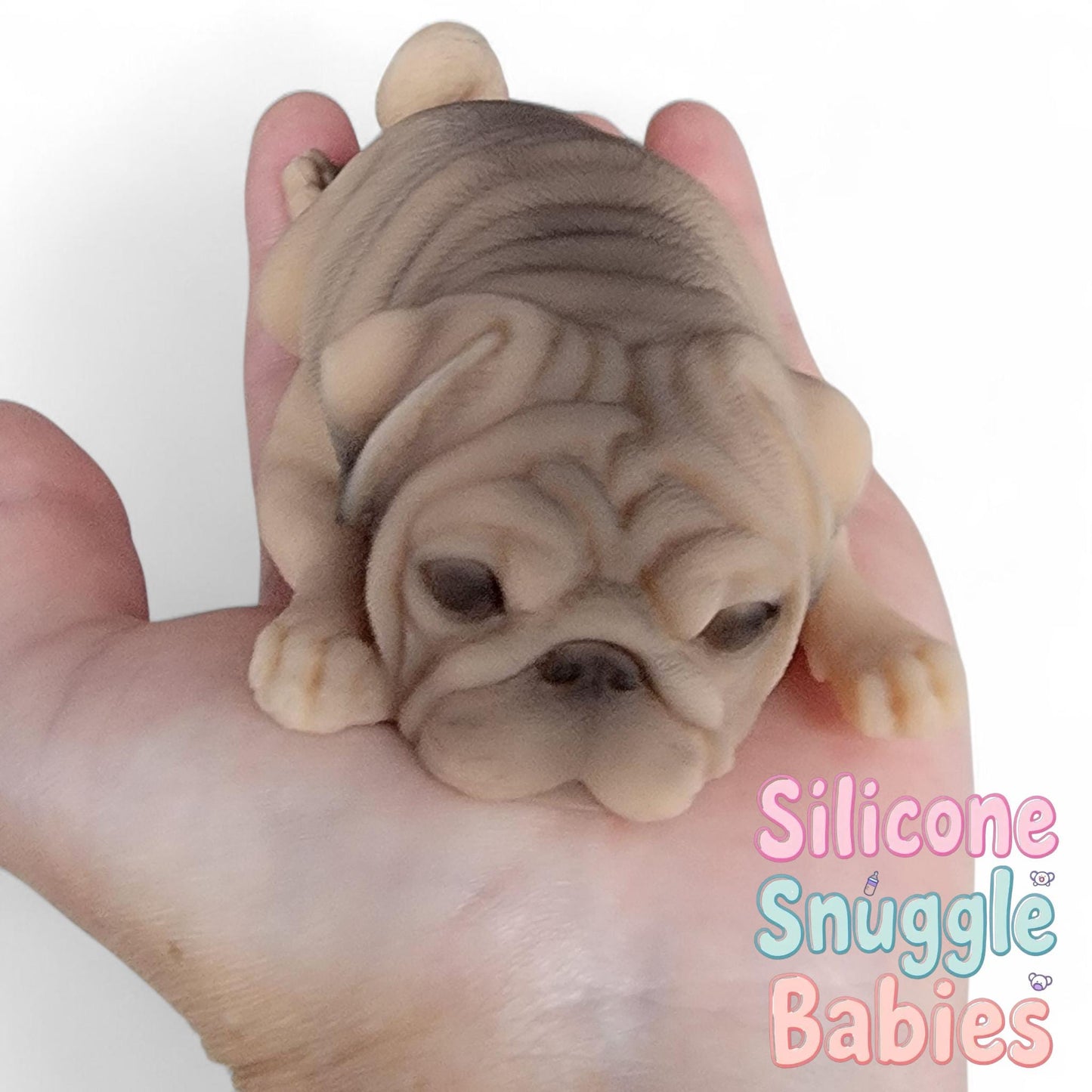 Silicone Pug Dog Handmade in USA Full Body