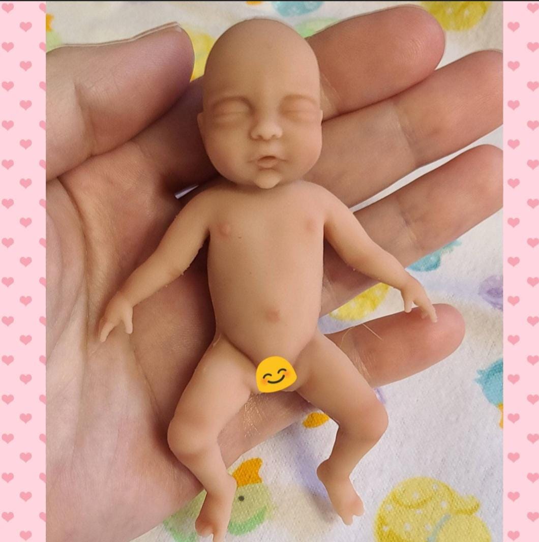 Authentic 4" Silicone Baby Doll "Piper" New Enhanced Realism Edition Handmade by Artist