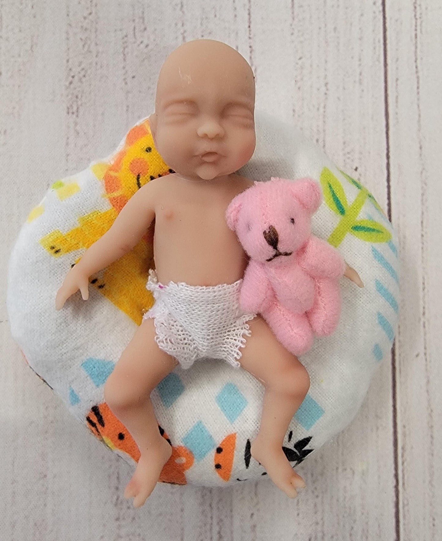 Authentic 4" Silicone Baby Doll "Piper" New Enhanced Realism Edition Handmade by Artist