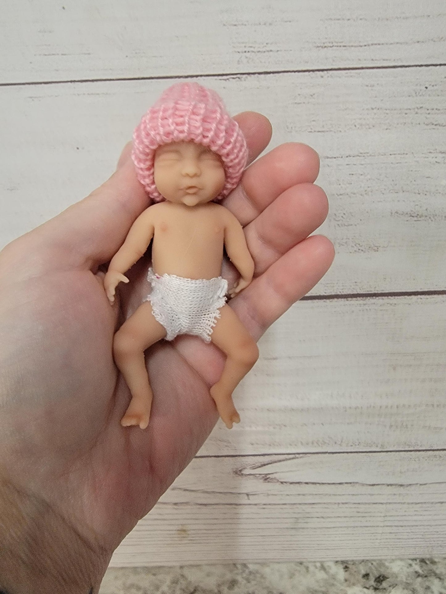 Authentic 4" Silicone Baby Doll "Piper" New Enhanced Realism Edition Handmade by Artist