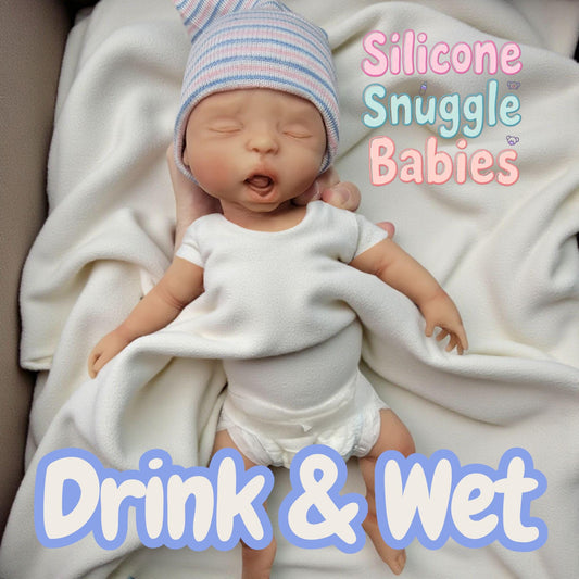 Drink and Wet 12" Silicone Baby Doll "Angelica" or "Arthur"