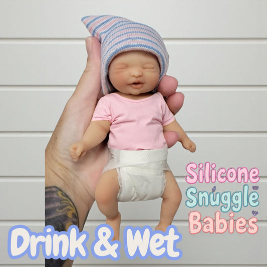 Drink and Wet Silicone Baby Girl Doll 7 inch "Kayla"