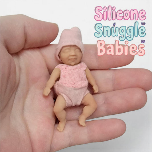 2.5" Miniature Silicone Baby Doll "Mary" Reborn Therapy or Gift Children Full Body