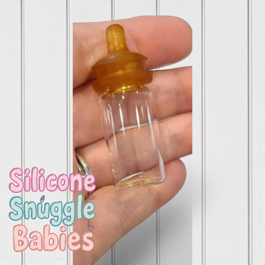Miniature Glass Baby Bottle for Dolls