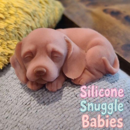 Silicone Sleeping Puppy Dog Therapy or Gift Children or Adult Full Body