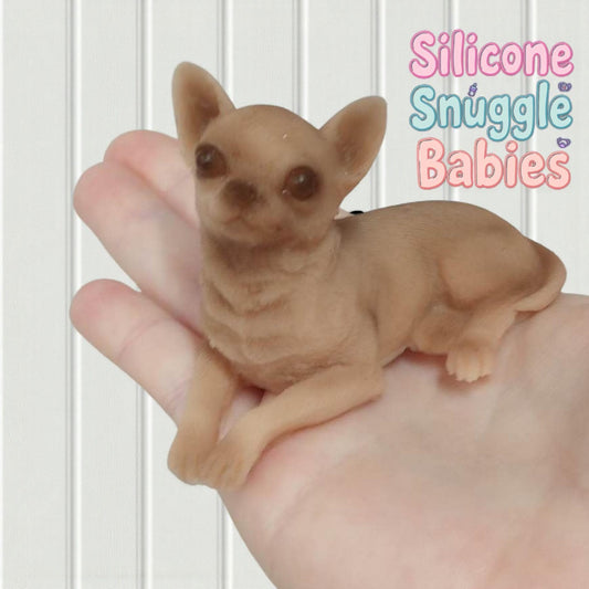 Silicone Chihuahua Dog Therapy Gift Children Adult Full Body