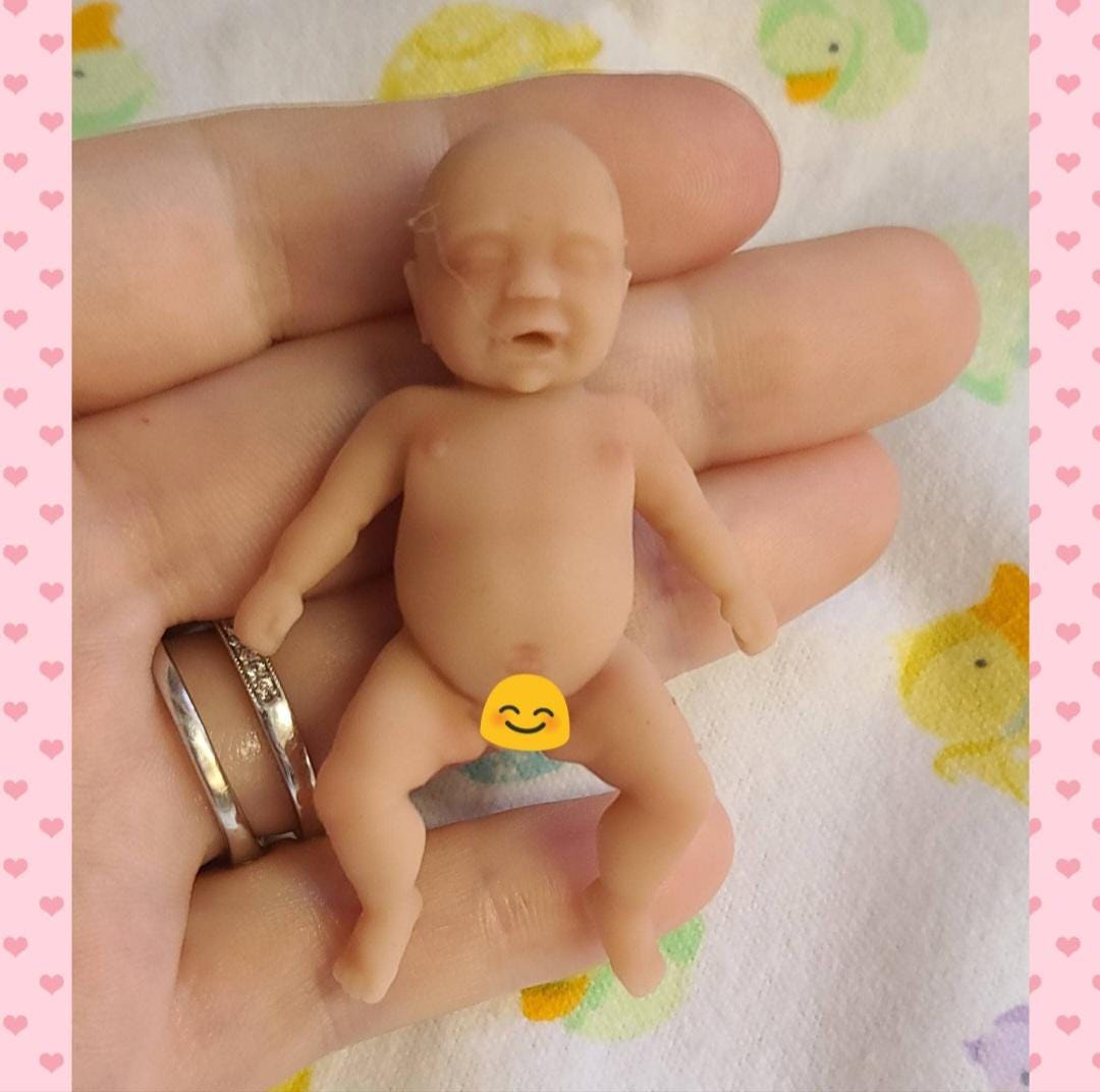 Authentic 2.5" Silicone Baby Doll "Mary" New Enhanced Realism Edition Handmade by Artist